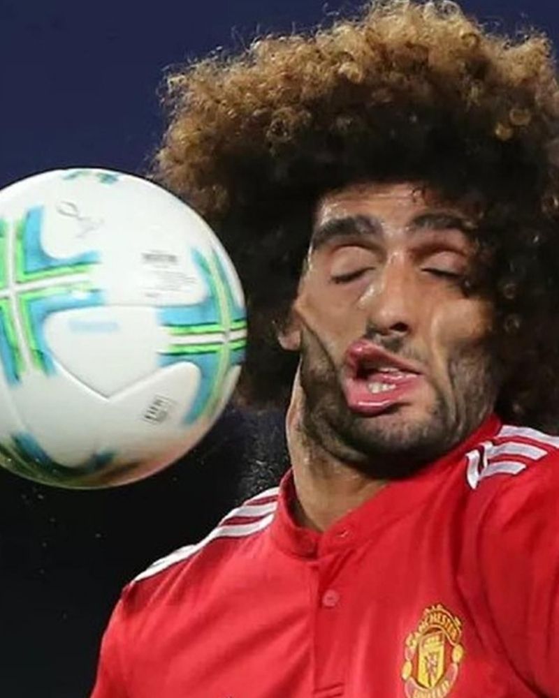 Marouane Fellaini didn’t look so tough when his face was bent out of shape